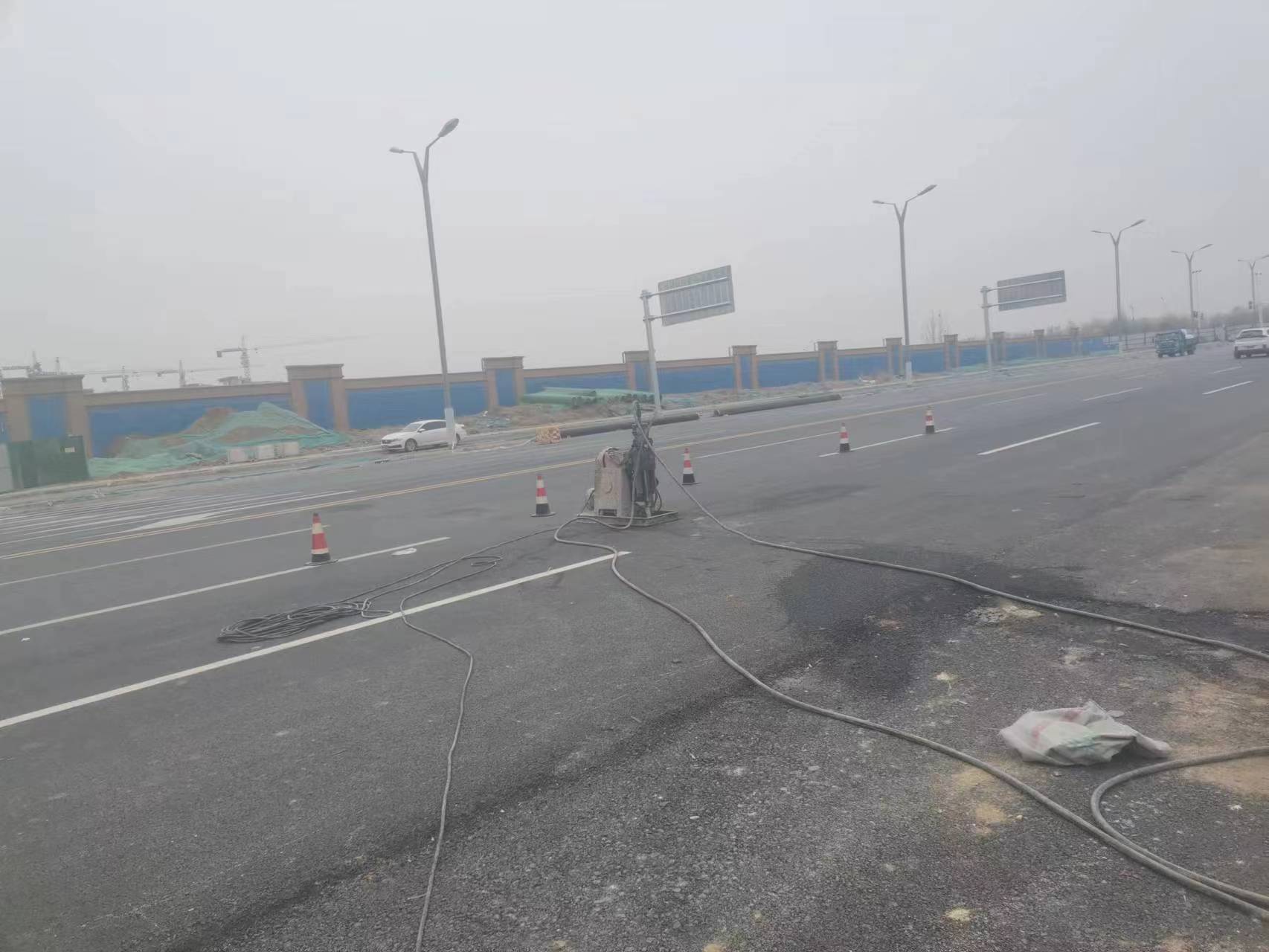 绥芬河马路注浆